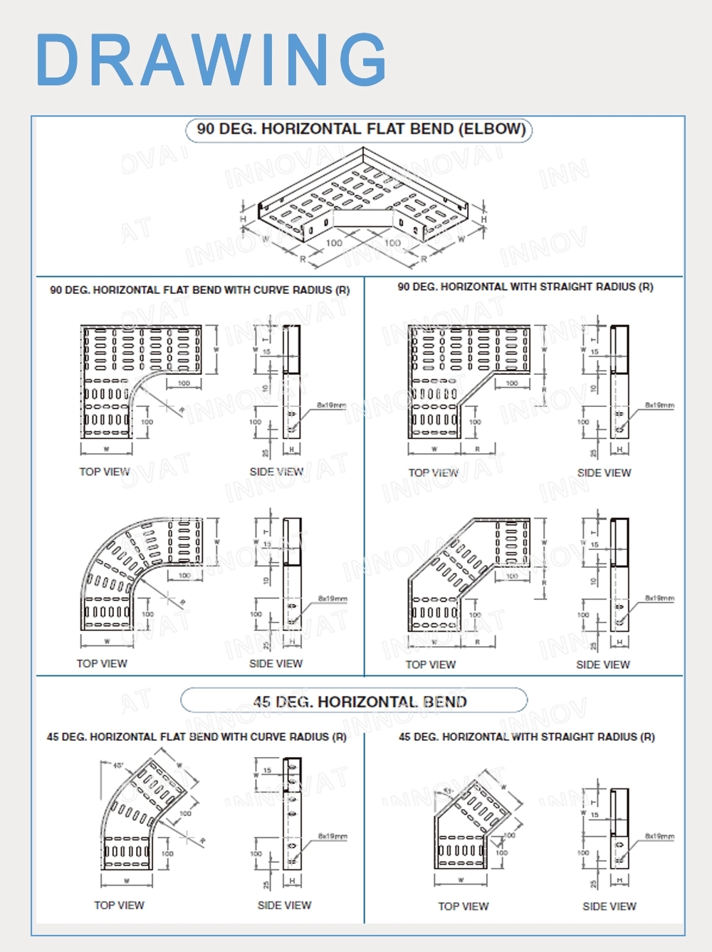 Hot Sale Low Price Diffient Size and Accessories Galvanized Trough Cable Tray Perforated